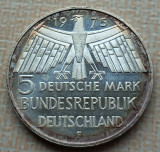(S) MONEDA DIN ARGINT GERMANIA - 5 MARK 1975, LIT. F, PROTECTIA MONUMENTELOR, Europa