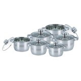 Set 6 oale Bohmann, manere inox, capace sticla