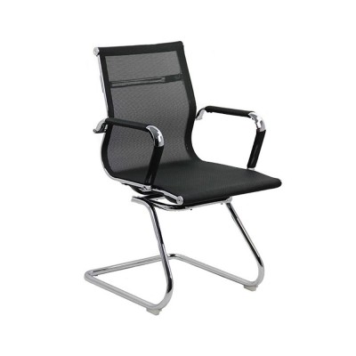 Scaun vizitator OFF 804, ergonomic, mesh, cadru cromat, 110 kg, negru foto