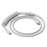 Glorious cablu tastatura Coiled Ghost, USB-C - USB-A, 1.37m, Alb &quot;GLO-CBL-COIL-WHITE&quot;