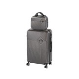 Set 2 Valize Leziter TraveLux Pro VIII, Bagaj Mana + Mare, ABS, Gri, Roti 360&deg;, Cod Numeric