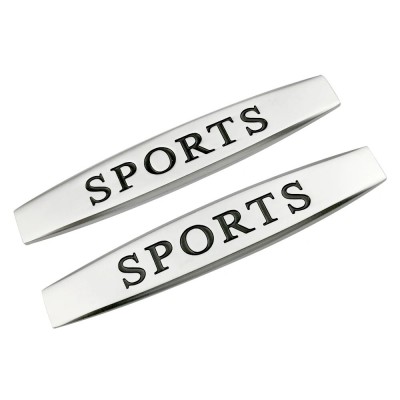 Set 2 x Embleme auto metalice, autoadezive, model &amp;quot;SPORTS&amp;quot;, finisaj Crom, foto