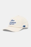 New Balance șapcă de baseball din bumbac culoarea bej, LAH53000PEF