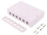 Soclu Carcasa Keystone Albă 6 Porturi Montaj Perete, Logilink