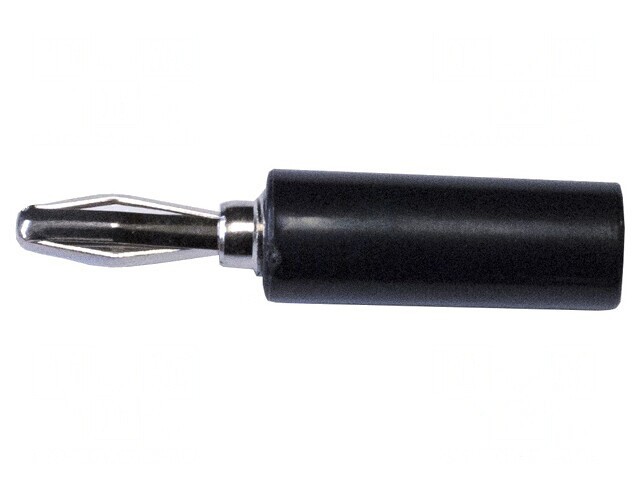 Mufă Banană 4mm 15A Neagră Neizolată Nichelată