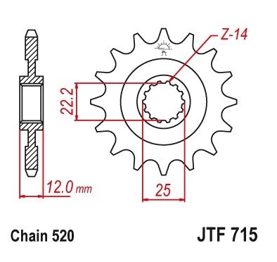 Pinion fata 13 dinti pas lant 520 &amp;ndash; Gas Gas EC 200 - EC 250 - EC 250 E - EC 250 Racing - MC 250 - EC 300 - EC 450 - SM 450 foto