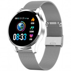 Ceas Smartwatch Techstar? Q9, Bluetooth 4.0, Waterproof IP65, IPS Touch HD, Potrivit Fitness, Android, iOS, Silver foto