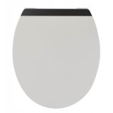 Capac de WC alb-negru, inchidere silentioasa, duroplast, 37,5x42 cm,model 203, Sepio