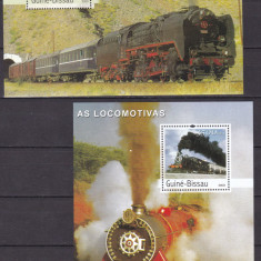 Guineea Bissau 2003 trenuri locomotive 6 blocuri MNH w72