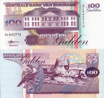 SURINAME 100 gulden 1998 UNC!!! foto