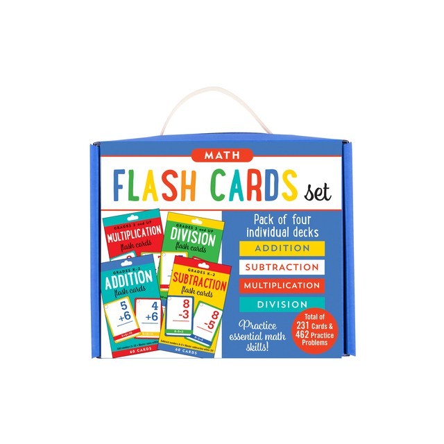 Math Flash Card Set: Addition, Subtraction, Multiplication, and Division Four-Deck Set