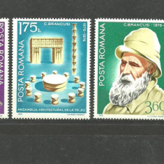 Romania 1976 - CENTENAR BRANCUSI, serie si timbru cu supratipar MNH, MT6