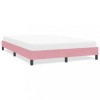 Cadru Pat Roz Catifea 160x210 cm Fara Saltea, Somiera Inclusa, Tapitat, Suport Stabil, Design Modern Dormitor