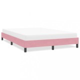 Cumpara ieftin Cadru Pat Roz Catifea 160x210 cm Fara Saltea, Somiera Inclusa, Tapitat, Suport Stabil, Design Modern Dormitor