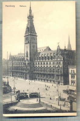 AD 431 C. P. VECHE- HAMBURG -RATHAUS -GERMANIA -ANIMATIE,TRAMVAIE, CARUTE foto