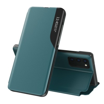 Husa pentru XIAOMI Redmi Note 9S - TPU Leather View Case (Verde Inchis) foto