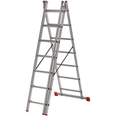 Scara aluminiu, Metalkas, 3 tronsoane, 7 trepte, max 150 kg, 1.9-3.47 m foto
