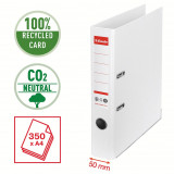 Biblioraft Esselte No.1 Power Recycled, Carton Cu Amprenta Co2 Neutra, A4, 50 Mm, Alb