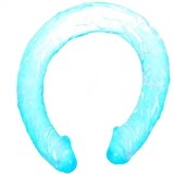 Dildo Dublu BAILE Double Dong Albastru 44.5cm Jelly, Diametru 3.5cm - Pentru Dubla Penetrare sau Utilizare in Doi