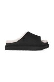 UGG papuci din piele Greenport Slide femei, culoarea negru, cu platforma, 1167610-BLK