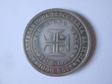Rara! Portugalia 1000 Reis 1898 argint,moneda comemorativa 400 de ani de la descoperirea Indiei,in stare foarte buna,diametrul:37 mm,greutate:25 grame, Europa