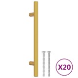 Manere de dulap, 20 buc., auriu, 128 mm, otel inoxidabil