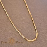 Lantisor placat cu aur model butoiase, unisex - 50 cm