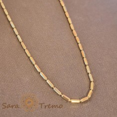 Lantisor placat cu aur model butoiase, unisex - 50 cm