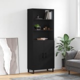 vidaXL Dulap &icirc;nalt, negru, 69,5x34x180 cm, lemn compozit
