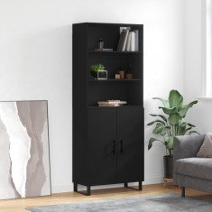 vidaXL Dulap &icirc;nalt, negru, 69,5x34x180 cm, lemn compozit 3189278