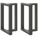 VidaXL Picioare de masă &icirc;n formă de T, 2 buc., antracit, 60x35x(72-73) cm, oțel