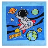 Prosopel din Bumbac pentru Copii, Model Spațiu, 30x30cm, Albastru, CMCLASS