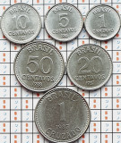 set 6 monede Brazilia 1, 5, 10, 20, 50 centavos 1 cruzado 1986 - 1988 UNC - A028