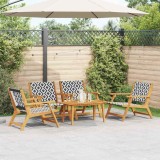 VidaXL Scaune de Grădină cu Masă 5 pcs Negru 90 x 45 x 40 cm