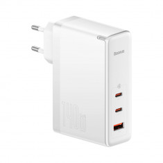 &Icirc;ncărcător rapid GaN5 Pro 2xUSB-C+USB 140W EU alb CCGP100202 Baseus