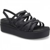 Sandale Crocs Brooklyn Strappy Low Wedge Negru - Black, 39, 41