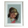 G22. Tablou, Romantism original in pastel, inramat, 32x42cm, Portrete, Impresionism, RavariuArt