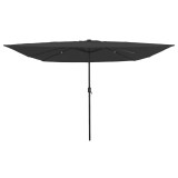 Cumpara ieftin Umbrela de Patio cu LED-uri 295x245 cm gri &icirc;nchis