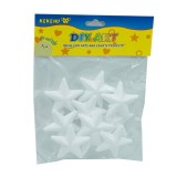 Accesorii creatie , stea din polistiren, alb, 5 cm, set 10 bucati