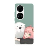 Husa compatibila cu Huawei P50 Pro model Bond and Anya Spy x Family, Silicon, TPU, Viceversa, Transparent, Carcasa
