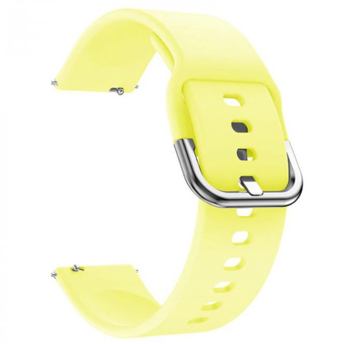 Curea din silicon compatibila cu Huawei Watch GT, Telescoape QR, 22mm, Lemon Yellow