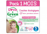 Cumpara ieftin Scutece bebelusi Love Green - Marimea 5 (11-25 Kg) - Pachet 1 luna (160 scutece) , anti-scurgere - NOU