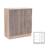 Cumpara ieftin Comodă Miami cu 1 ușă și 4 sertare 80x92 cm stejar York-stejar Sonoma