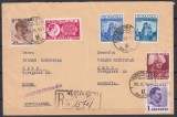 ROMANIA 1935/1938 LP 120 MICA ANTANTA LP 112 REGELE CAROL II LP 125 LUNA BUCURESTILOR/PLIC RECOMANDAT CIRCULAT BUCURESTI-OSLO/NORVEGIA 1939