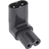 Adaptor de alimentare IEC 60320 C7 la C8 unghi 90 grade sus/jos, InLine 16723H