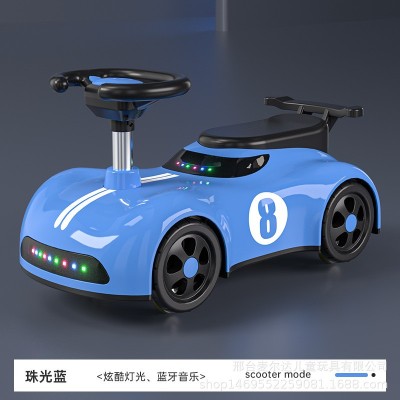 Children&amp;#039;s scooter walker 1-3 years old Bluetooth music yo-yo car - color: blue; size: 59.26.31 foto