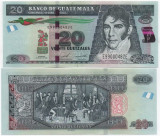 GUATEMALA █ bancnota █ 20 Quetzales █ 2020 █ P-124 █ UNC █ necirculata