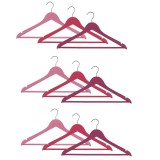 Set 9 umerase din lemn, 44.5 cm, mov, lila, si fucsia