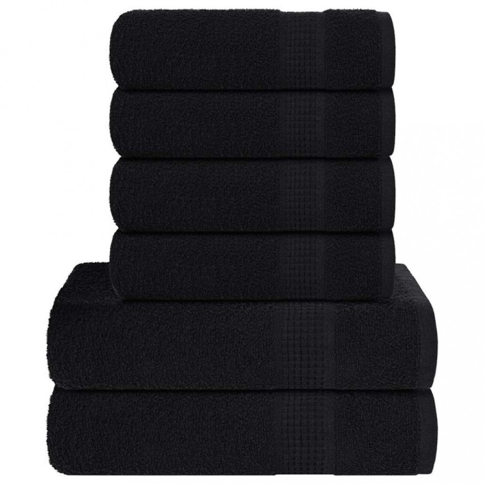 Set prosoape 8 buc Negru 360 g/m&sup2; 100% bumbac