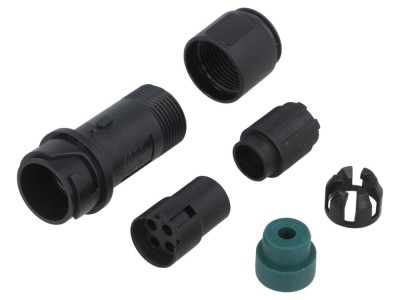 Conector circular mamă 4 pini pe cablu foto